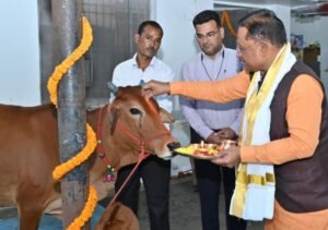 गोवर्धन पूजा के अवसर पर मुख्यमंत्री ने किया गौपूजन, प्रदेशवासियों की सुख-समृद्धि की कामना की