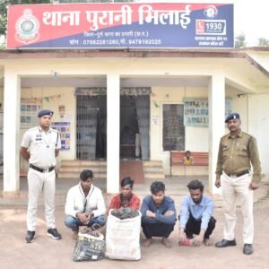 पुरानी भिलाई पुलिस की बड़ी कार्रवाई: हर्ष इंडस्ट्रीज से कॉपर वायर उड़ाने वाला गिरोह धराया, 52 किलो माल बरामद – 5 आरोपी जेल भेजे गए