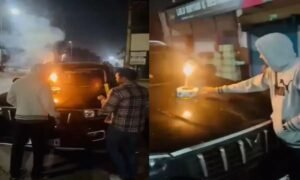BREAKING:- हाईवे को पार्टी स्पॉट बनाकर फंसे बीएमओ! स्कॉर्पियो की बोनट पर केक काटा, पटाखे फोड़े…