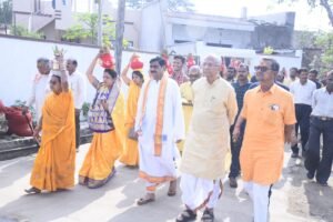 पाऊवारा में भागवत कथा का शुभारंभ:पहले दिन निकाली गई शोभा यात्रा, भक्तिमय रहा माहौल..