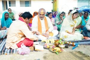 दुर्ग ग्रामीण विधायक ललित चंद्राकर ने कोनारी पहुँच मार्ग का भूमिपूजन किया