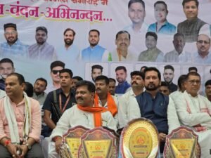 खैरागढ़.डीप्टी सीएम एवं गृहमंत्री विजय शर्मा का हुआ नगर आगमन:शूरवीर राजा गुरु बालकदास जयंती पर पहुंचे विजय शर्मा,